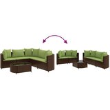  6-dijelni set vrtnih sofa od poliratana s jastucima smeđi | shoptok.hr