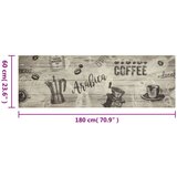  Kuhinjski tepih perivi s natpisom 60 x 180 cm baršunasti sivi | shoptok.hr