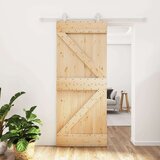  Drsna vrata s kompletom vodil 85x210 cm trdna borovina, (20999116) | Shoptok.si