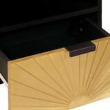 vidaXL TV ormar Crna i zlatna 70 x 33 x 46 cm masivno drvo manga | shoptok.hr