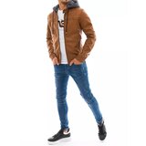 DStreet Men's khaki leather jacket TX3760
