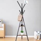 Kondela Samostoječ obešalnik, črna/dimljeni hrast, PLENTO | Shoptok.si