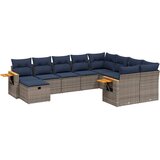  10-dijelni set vrtnih sofa od poliratana s jastucima sivi | shoptok.hr