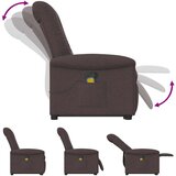  Masažni naslonjač na podizanje tamnosmeđi od tkanine | shoptok.hr