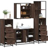 vidaXL 4-dijelni set kupaonskog namještaja boja smeđeg hrasta drveni | shoptok.hr