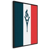 Slika - Torch Against the Backdrop of the French Flag 60x90 U crnom drvenom okviru | shoptok.hr