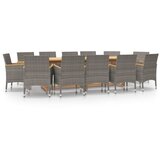  13-dijelni vrtni blagovaonski set s jastucima sivi | Eponuda.com