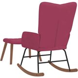 vidaXL Gugalni stol s stolčkom vinsko rdeč žamet | Shoptok.si