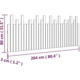  Stensko posteljno vzglavje črno 204x3x80 cm trdna borovina, (20735809) | Shoptok.si