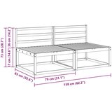  2 Komad Srednja sofa za van Čvrsto drvo akacije Prirodna - Prirodna 2x srednja | shoptok.hr
