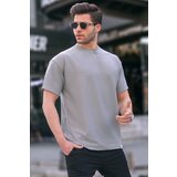 Madmext Gray Regular Fit Basic Men's T-Shirt 6099. Cene