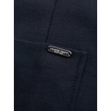 Ombre Men's SLIM knit jacket with subtle texture - navy blue | ePonuda.com