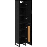 vidaXL Visok predalnik Črna Orehovina 34,5 x 34 x 180 cm | Shoptok.si