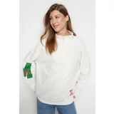 Trendyol Sweatshirt - Ecru - Regular fit