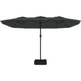  Dvostruki vrtni suncobran s LED svjetlima antracit 449 x 265 cm | shoptok.hr