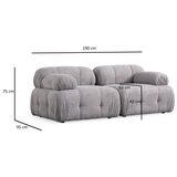 Atelier Del Sofa Dvosjed Petite 2, 190 x 95 x 75 cm, Svijetlo siva | Eponuda.ba