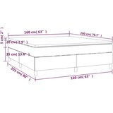  Box spring postelja z vzmetnico temno siva 160x200 cm žamet, (20725211) | Shoptok.si