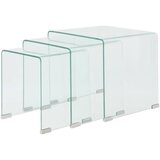 The Living Store Tri Delni Komplet Mizic iz Kaljenega Stekla Prosojne Barve - Komplet Zložljivih Mizic, (21662744) | Shoptok.si