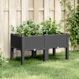 vidaXL Vrtna sadilica s nogama crna 80 x 40 x 42 cm PP | shoptok.hr