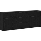 vidaXL Ormarić / Komoda s ladicama 3 pcs Crni hrast 60 x 30 x 70 cm | shoptok.hr
