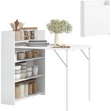 HOMCOM Jedilna miza MDF, jeklo 91D x 78,5Š x 93V cm bela, (5000242577) | Shoptok.si