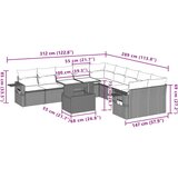 vidaXL 11-dijelni set vrtnih sofa od poliratana s jastucima sivi | shoptok.hr