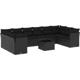  11-dijelni set vrtnih sofa od poliratana s jastucima crni | shoptok.hr