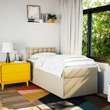  Okvir kreveta s oprugama i madrac krem 80x200 cm od tkanine | shoptok.hr