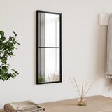 vidaXL Zidno ogledalo crno 20 x 50 cm pravokutno željezno | shoptok.hr