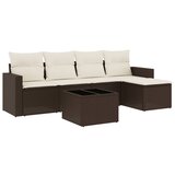 Maison Chic Seti vrtnega pohištva - Vrtna garnitura - Vrtni pohištvo set 6-delna z blazinami rjav poli ratan, (21807057) | Shoptok.si