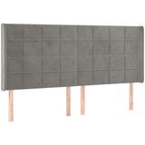  Posteljno vzglavje svetlo sivo 183x16x118/128 cm žamet, (20792695) | Shoptok.si