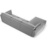Mazzini Sofas Svetlo siva žametna kotna sedežna garnitura z ležalnikom (levi kot) Vanda – | Shoptok.si