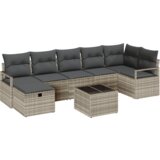 8 dijelni vrtni kauč set (vrtna garnitura) s jastučićima svijetlosivi poli ratan | shoptok.hr