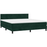  box spring s madracem LED tamnozeleni 160x200 cm baršun | shoptok.hr