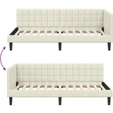  Kutni okvir kreveta s uzglavljem Krema 100 cm x 200 cm Baršun | shoptok.hr