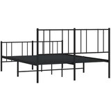  Metalni okvir kreveta uzglavlje i podnožje crni 160x200 cm | Eponuda.ba