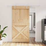 vidaXL Drsna vrata s kompletom vodil 100x210 cm trdna borovina Cene