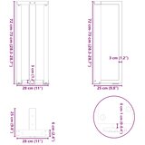  Noge za konzolni stol T-oblika 2 kom Crne 25x28x(72-73) cm Čelik | shoptok.hr