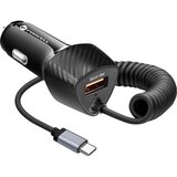forcell 38 W avtomobilski polnilec USB z vgrajenim kablom USB-C za pametni telefon in tablicni racunalnik, - karbonsko crn, (20516754) | Shoptok.si