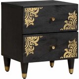  Noćni ormar s ladicama Crna 40 x 33 x 46 cm Čvrsto drvo manga | shoptok.hr