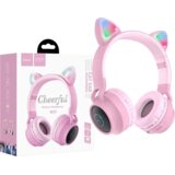 hoco. Slušalice bežične, Bluetooth - W27 Cat Ear Pink | shoptok.hr