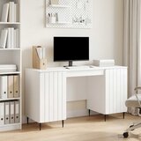  Stol Bijela visokog sjaja 142,5 x 50 x 75 cm Konstruirano drvo Cijene