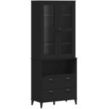  Visoka komoda VIKEN crna 80 x 40 x 200 cm od masivne borovine | shoptok.hr