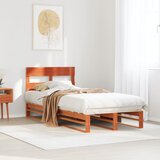 Maison Chic Posteljni okvir - Enojna postelja - Postelja za odrasle brez vzmetnice voščeno rjav 90x200 cm borovina-J8227, (21766449) | Shoptok.si