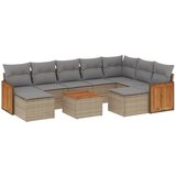 Maison Chic Seti vrtnega pohištva - Vrtna garnitura - Vrtni pohištvo set 10-delna z blazinami bež poli ratan, (21817036) | Shoptok.si