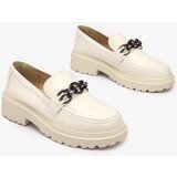 Resti Women's lacquered moccasins in cream color Adolos- Footwear | ePonuda.com