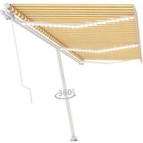  Tenda na ručno uvlačenje s LED svjetlom 600x300 cm žuto-bijela | shoptok.hr