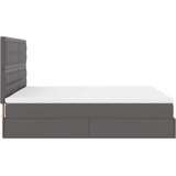 vidaXL otomanski okvir kreveta s madracima sivi 200x200cm umjetna koža | shoptok.hr