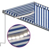  Tenda na ručno uvlačenje s roletom LED 6 x 3 m plavo-bijela | shoptok.hr