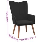 Stol za sproščanje s stolčkom črn žamet, (20957532) | Shoptok.si